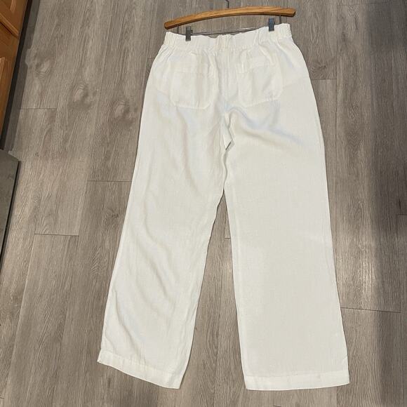 Chico’s Women 100% Linen Pants Size 1 Wide Leg Vacation Resort Cruise - Picture 2 of 9